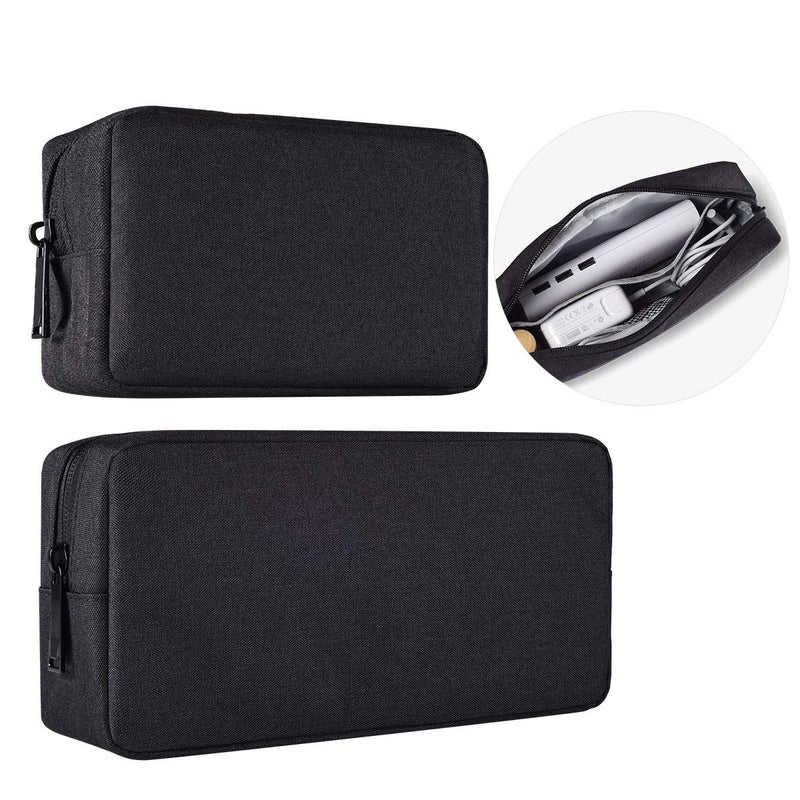 imComor 2-PACK Accessories Bag for Women Ladies Travel Organizer, Big+Small Portable Storage Bag Pouch Electronics Accessories Carrying Case Cosmetic Bag for Hard Drive, Mouse, Cable, Adapter, Cellphone, Pink - Image 1